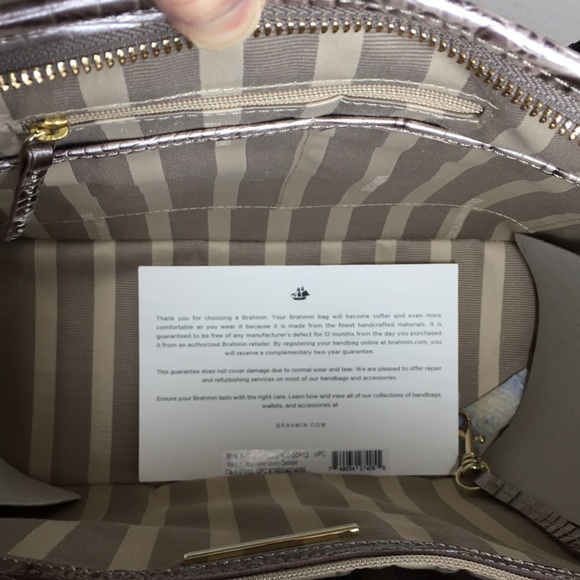 NWT Brahmin Asher Clermont handbag and checkbook Wallet Mauve Pewter Metallic - Picture 7 of 10